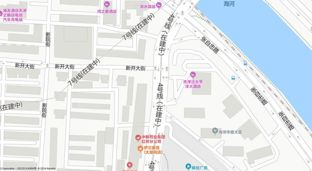 会议地点示意:天津泛太平洋大酒店周边